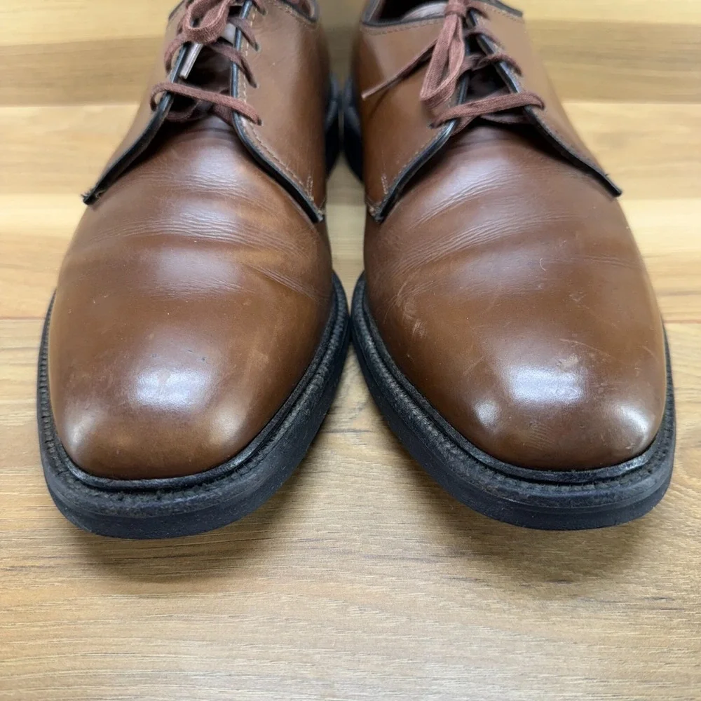 Allen Edmonds Mens Size 10.5 C Globetrotter Brown Leather Dress Oxfords